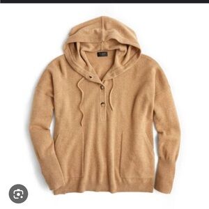 J. Crew Collection Cashmere Tan Hooded Sweater